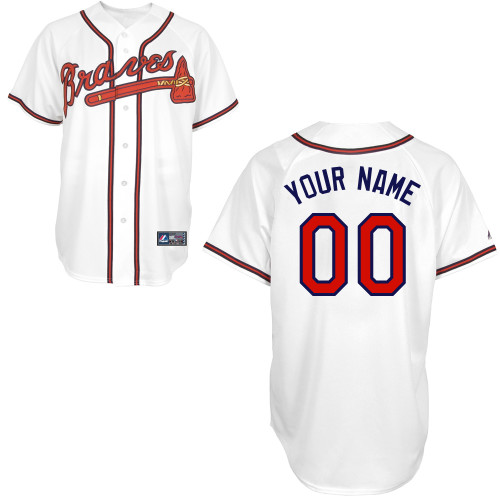 Customized Youth MLB jersey-Atlanta Braves Authentic Home White Cool Base Baseball Jersey